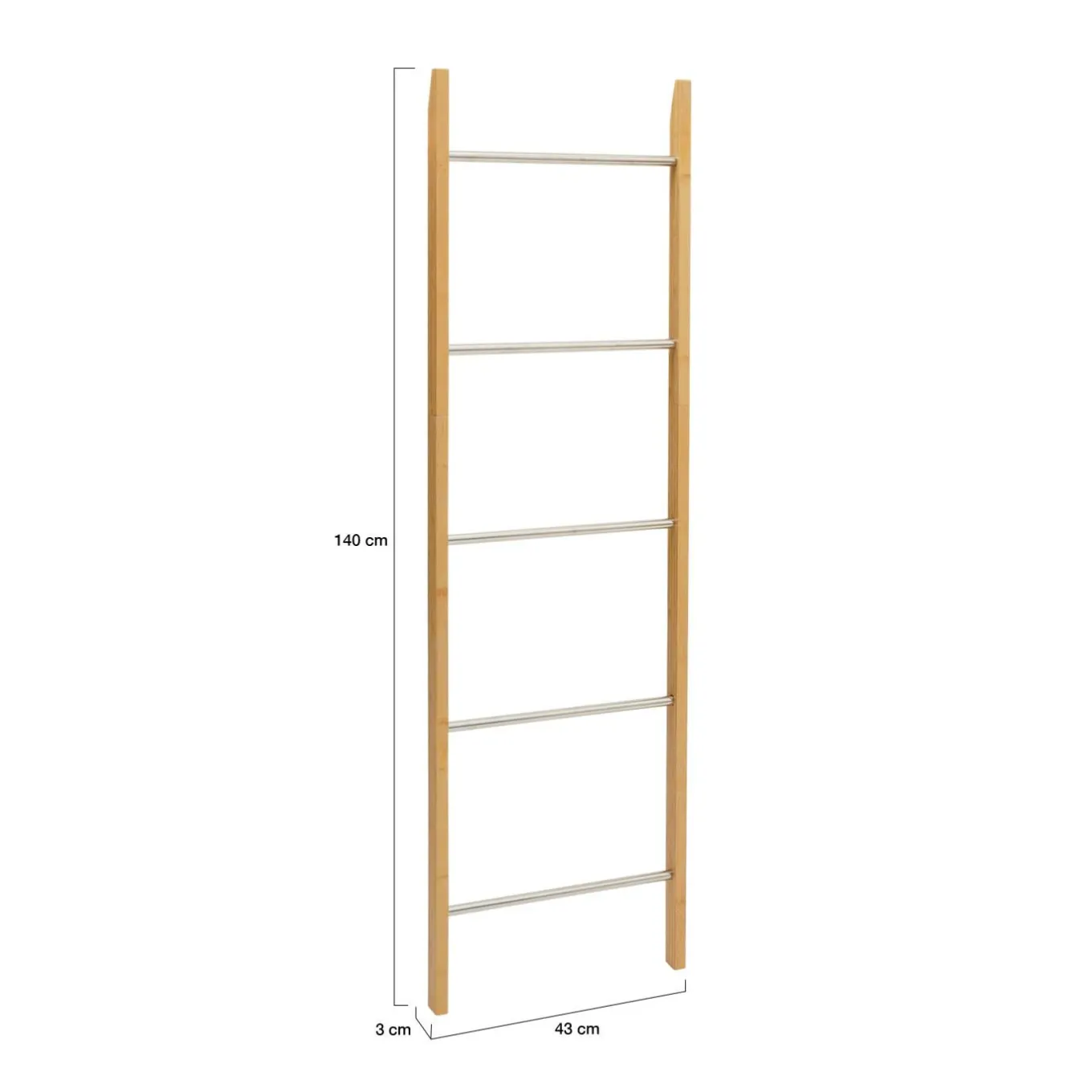 IDMarket Porte-serviettes échelle 5 niveaux en bambou* Collection Bambou|Accessoires Salle De Bain