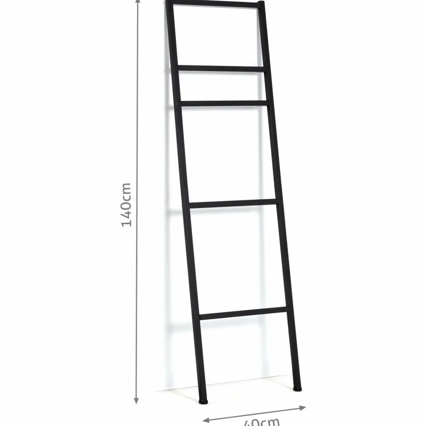 IDMarket Porte-serviettes échelle pour salle de bain en métal noir* Collection Industrielle|Accessoires Salle De Bain