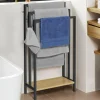 IDMarket Porte-serviettes design industriel avec une étagère* Accessoires Salle De Bain|Collection Industrielle