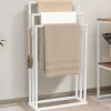 IDMarket Porte-serviettes industriel métal blanc 3 niveaux* Accessoires Salle De Bain|Collection Industrielle