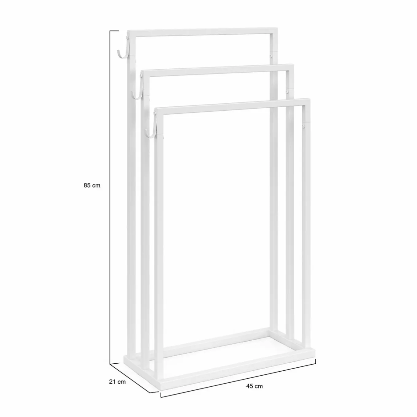 IDMarket Porte-serviettes industriel métal blanc 3 niveaux* Accessoires Salle De Bain|Collection Industrielle