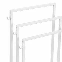 IDMarket Porte-serviettes industriel métal blanc 3 niveaux* Accessoires Salle De Bain|Collection Industrielle