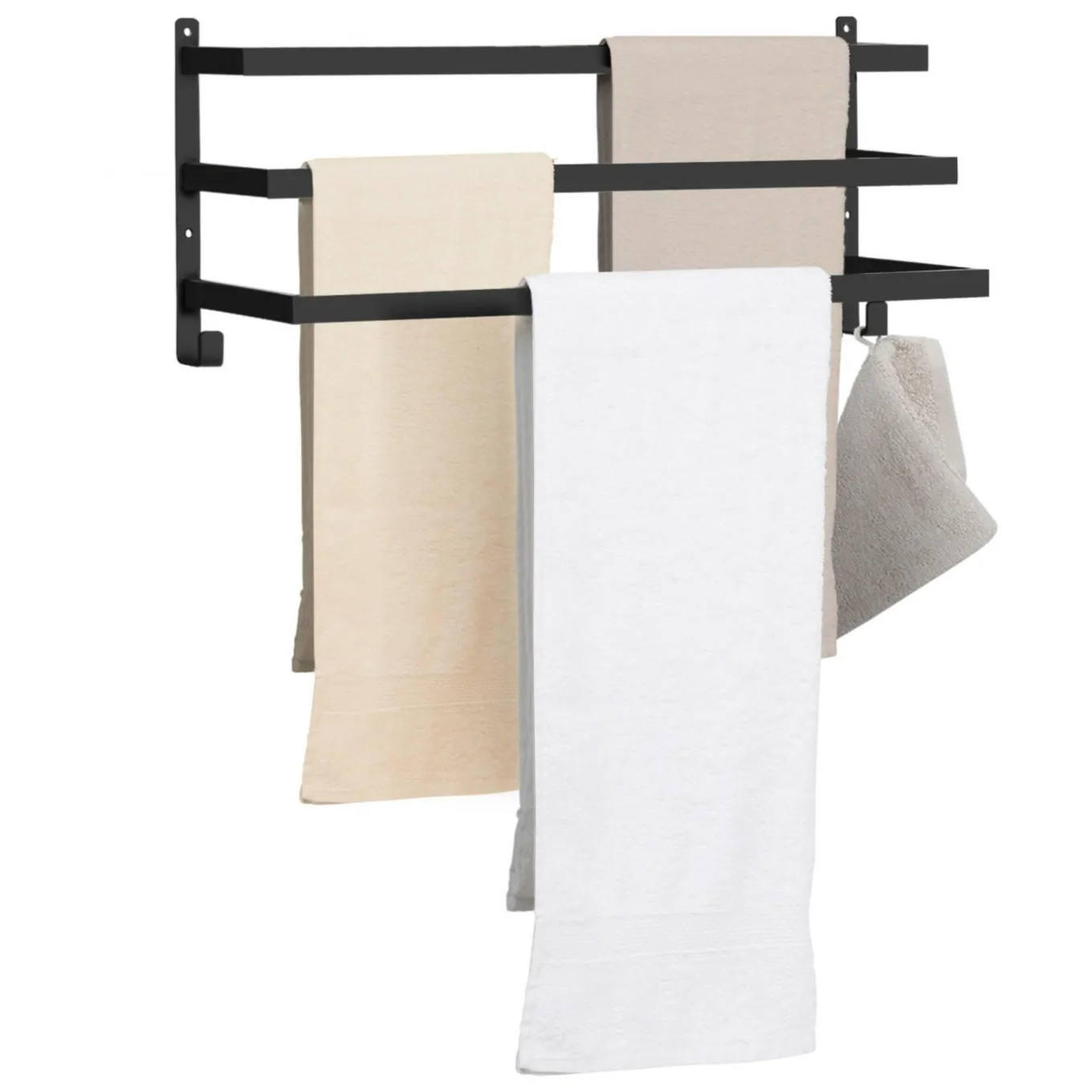 IDMarket Porte-serviettes industriel mural en métal noir* Accessoires Salle De Bain|Collection Industrielle