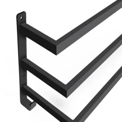 IDMarket Porte-serviettes industriel mural en métal noir* Accessoires Salle De Bain|Collection Industrielle