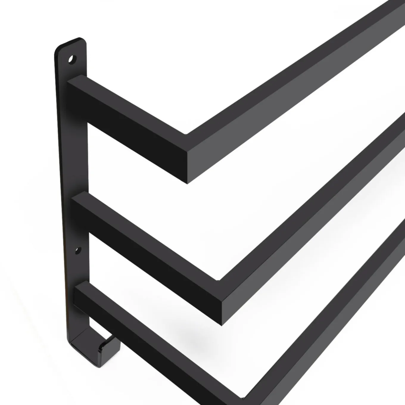 IDMarket Porte-serviettes industriel mural en métal noir* Accessoires Salle De Bain|Collection Industrielle