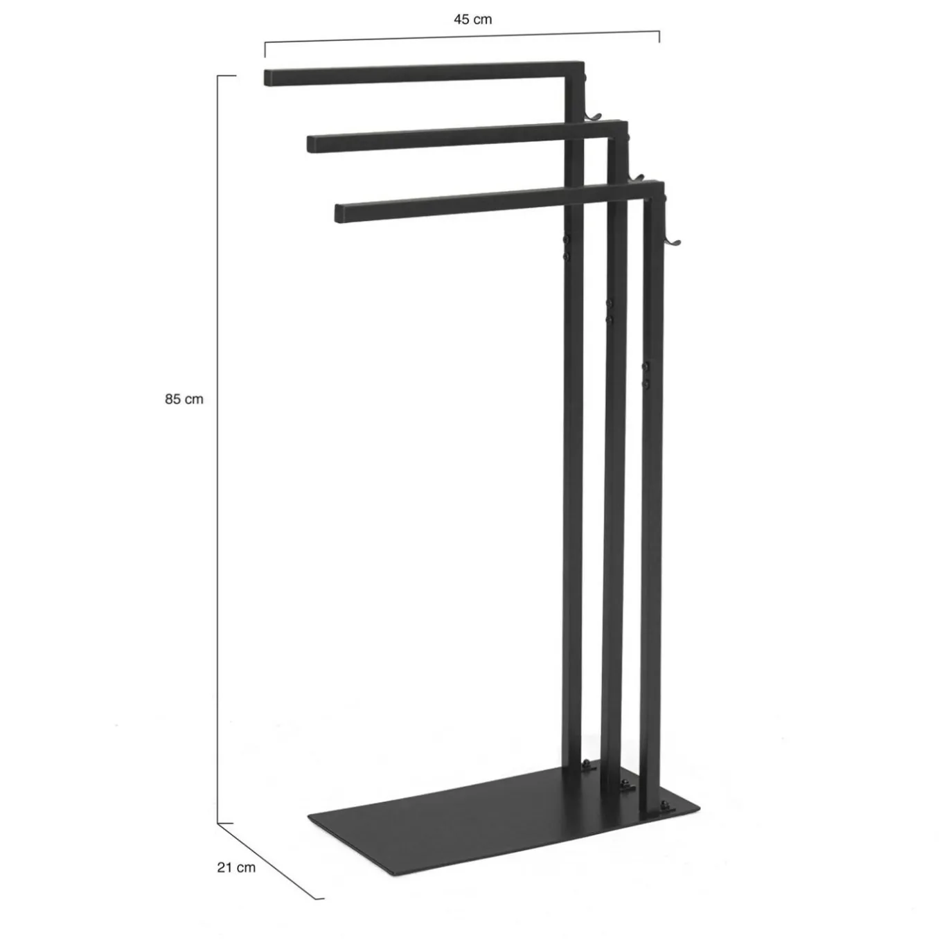 IDMarket Porte-serviettes sur pied métal noir* Accessoires Salle De Bain|Collection Industrielle