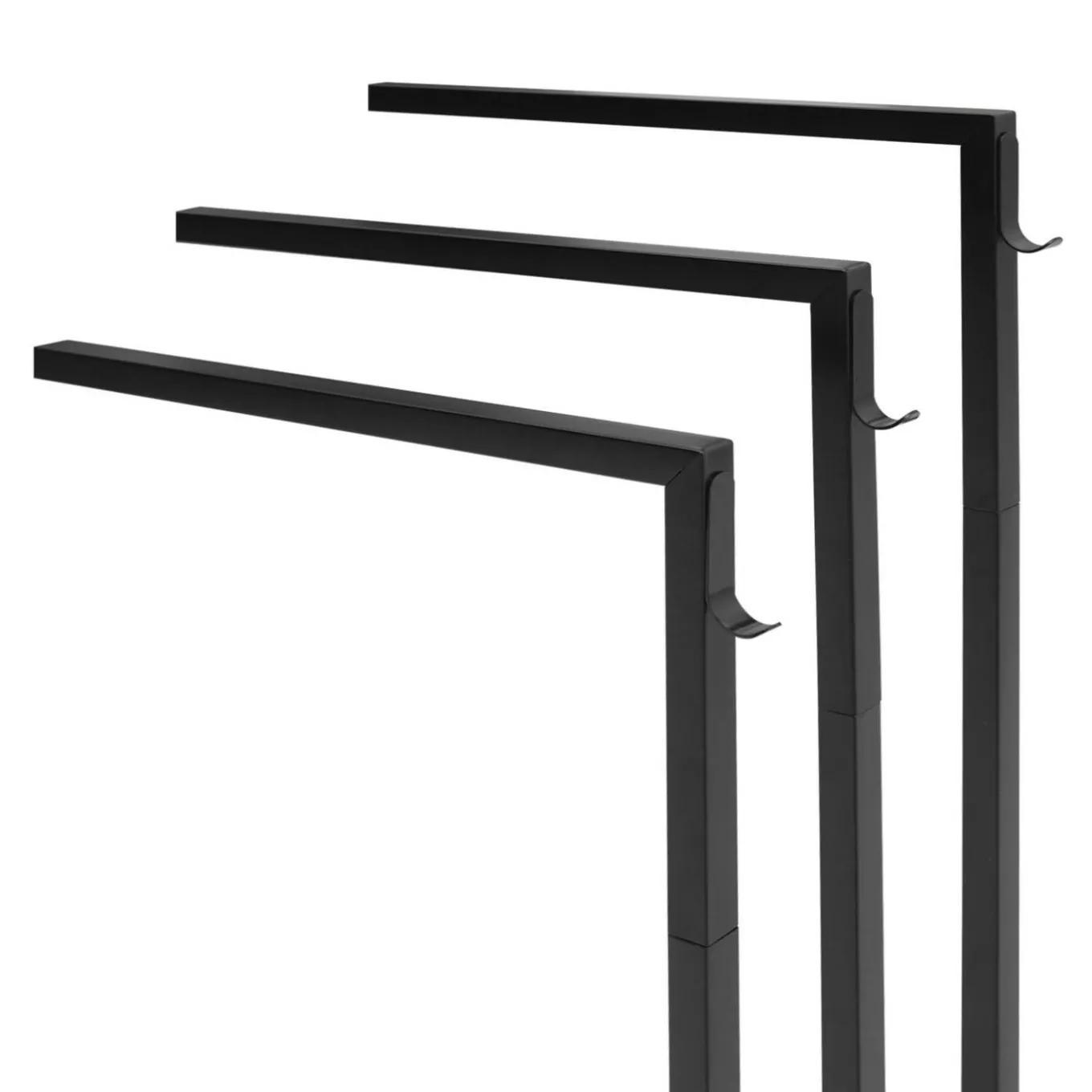 IDMarket Porte-serviettes sur pied métal noir* Accessoires Salle De Bain|Collection Industrielle