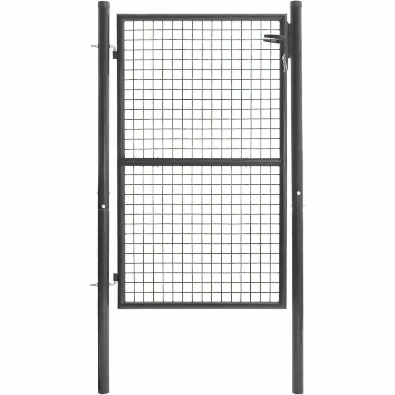 IDMarket Portillon gris anthracite jardin en acier 105 x 150 cm* Accessoires Animaux|Portail Et Portillon