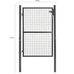 IDMarket Portillon gris anthracite jardin en acier 105 x 125 cm* Accessoires Animaux|Entretien Du Jardin Et Accessoires