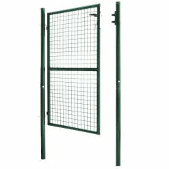 IDMarket Portillon vert jardin en acier 105 x 150 cm* Accessoires Animaux|Portail Et Portillon