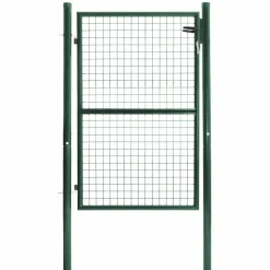 IDMarket Portillon vert jardin en acier 105 x 125 cm* Accessoires Animaux|Portail Et Portillon