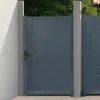 IDMarket Portillon 100x160 cm en aluminium gris anthracite* Portail Et Portillon
