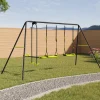 IDMarket Portique balançoire 3 agrès pour jardin extérieur*Enfant Jeux Enfant|Loisirs Et Jeux D'Exterieur