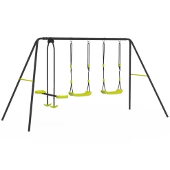IDMarket Portique balançoire 3 agrès pour jardin extérieur*Enfant Jeux Enfant|Loisirs Et Jeux D'Exterieur