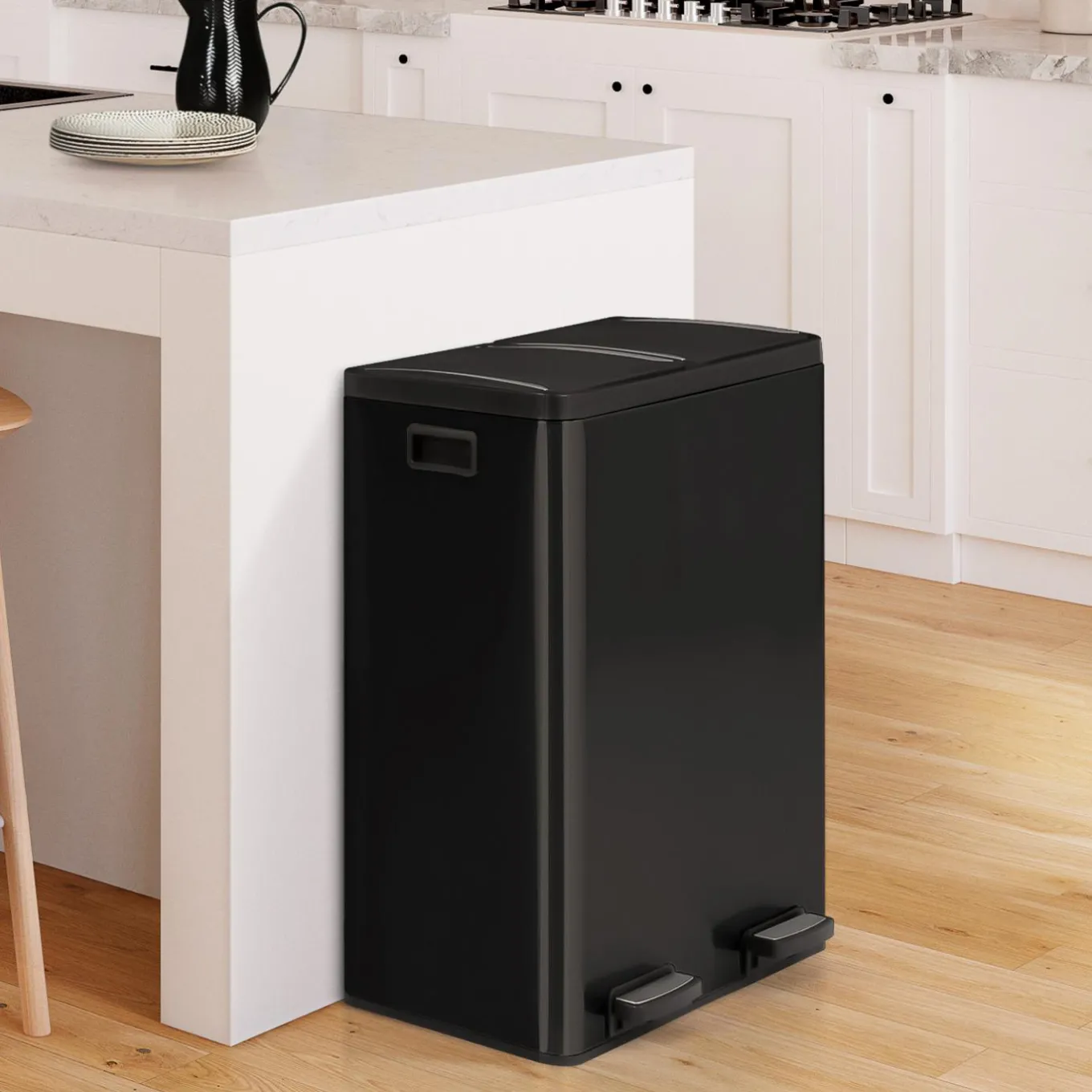 IDMarket Poubelle de cuisine 2x30L seaux amovibles avec pédales* Rangement Et Accessoires|Cuisine Complète