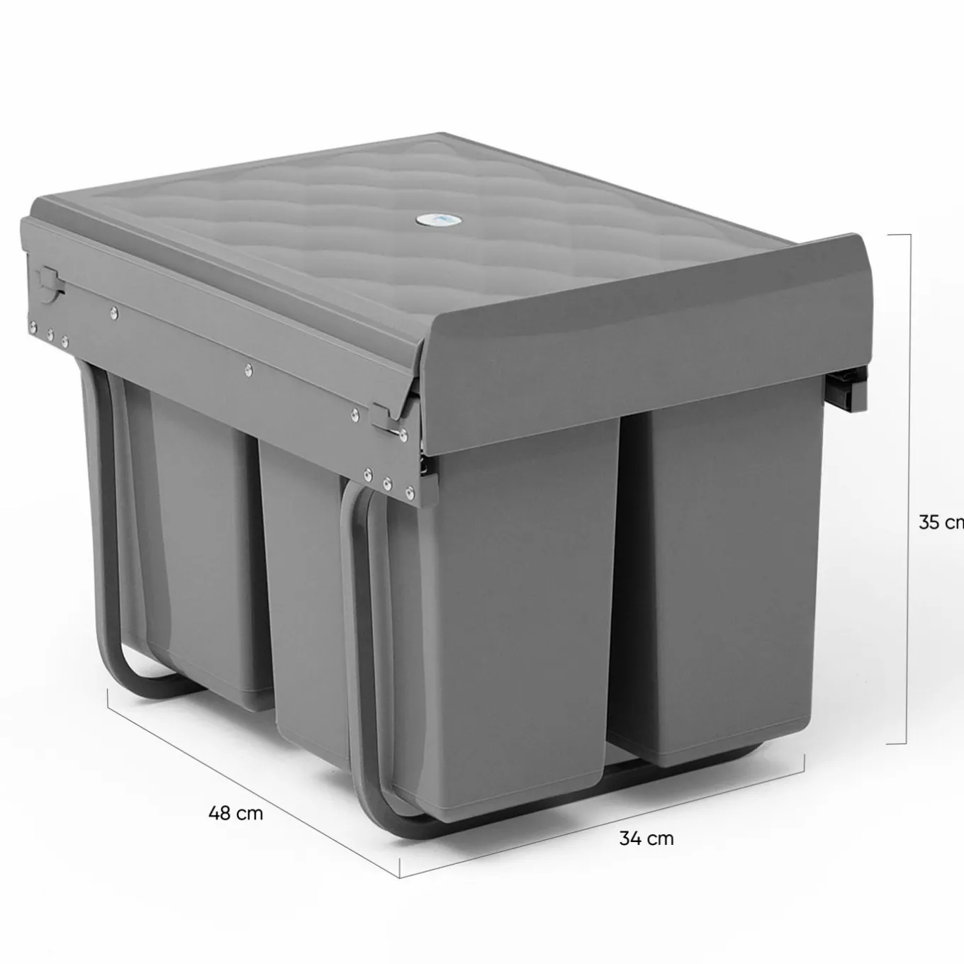 IDMarket Poubelle tri sélectif 3 compartiments encastrable amoviles 1x15L + 2x8L* Cuisines Aménagées|Dessertes Et Éléments De Cuisine