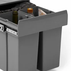 IDMarket Poubelle tri sélectif 3 compartiments encastrable amoviles 1x15L + 2x8L* Cuisines Aménagées|Dessertes Et Éléments De Cuisine