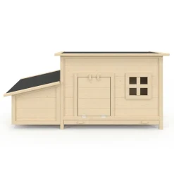 IDMarket Poulailler en bois 6 poules avec pondoir, toit plat et sur pilotis* Poulaillers