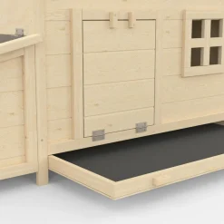 IDMarket Poulailler en bois 6 poules avec pondoir, toit plat et sur pilotis* Poulaillers