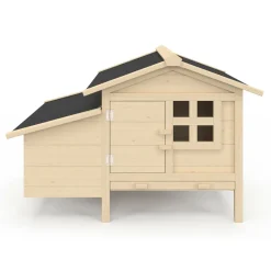 IDMarket Poulailler en bois 5 poules avec pondoir sur pilotis XXL* Poulaillers