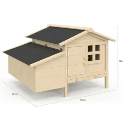 IDMarket Poulailler en bois 5 poules avec pondoir sur pilotis XXL* Poulaillers