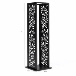 IDMarket Range bûche intérieur vertical en acier noir* Accessoires Cheminée