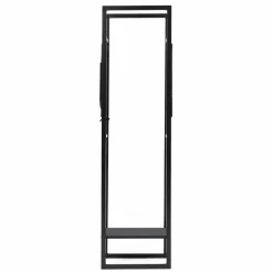 IDMarket Range bûches vertical en acier noir et accessoires* Accessoires Cheminée