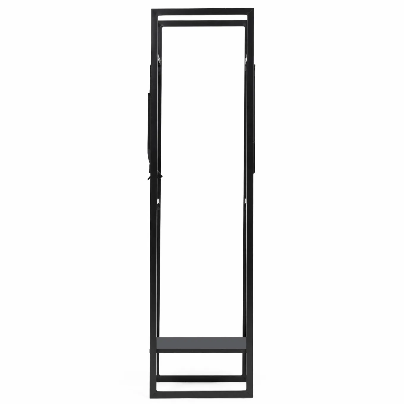 IDMarket Range bûches vertical en acier noir et accessoires* Accessoires Cheminée