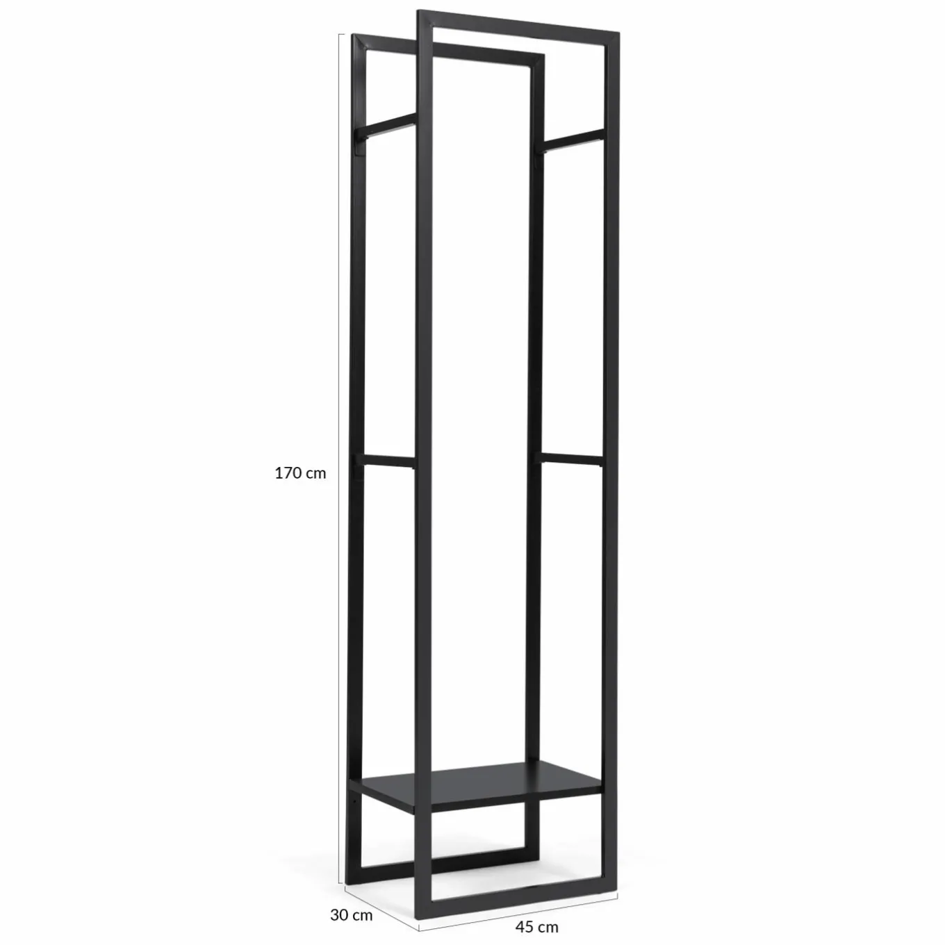 IDMarket Range bûches vertical en acier noir et accessoires* Accessoires Cheminée