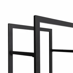 IDMarket Range bûches vertical en acier noir et accessoires* Accessoires Cheminée