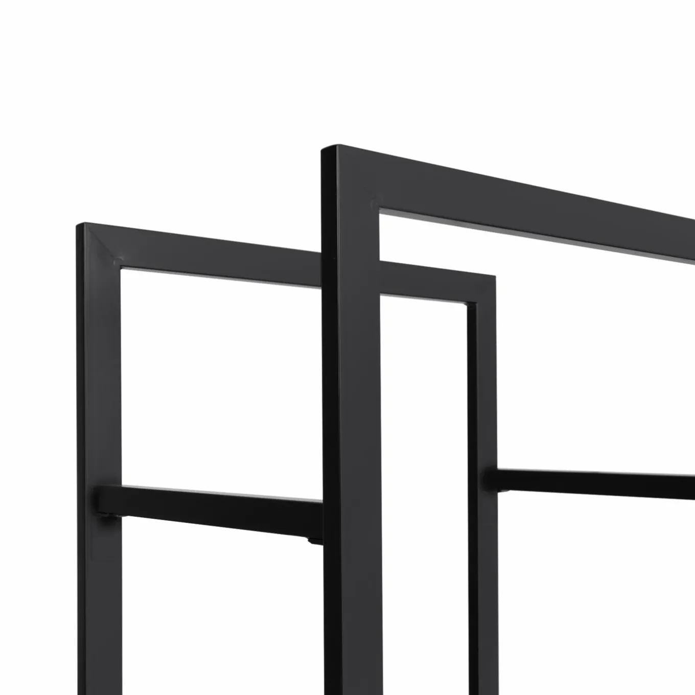 IDMarket Range bûches vertical en acier noir et accessoires* Accessoires Cheminée