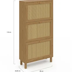 IDMarket Rangement à chaussures vintage effet cannage* Collection Cannage|Collection Vintage