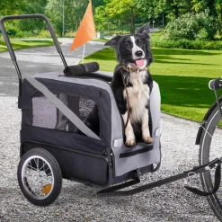IDMarket Remorque à vélo pour chien avec réflecteurs* Accessoires Animaux|Niches Et Chenils