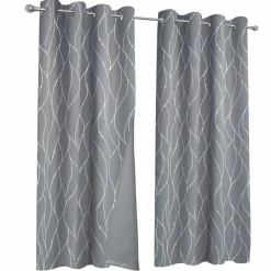 IDMarket Rideaux occultants thermiques gris anthracite avec motifs* Accessoires Anti-Froid|Rideaux