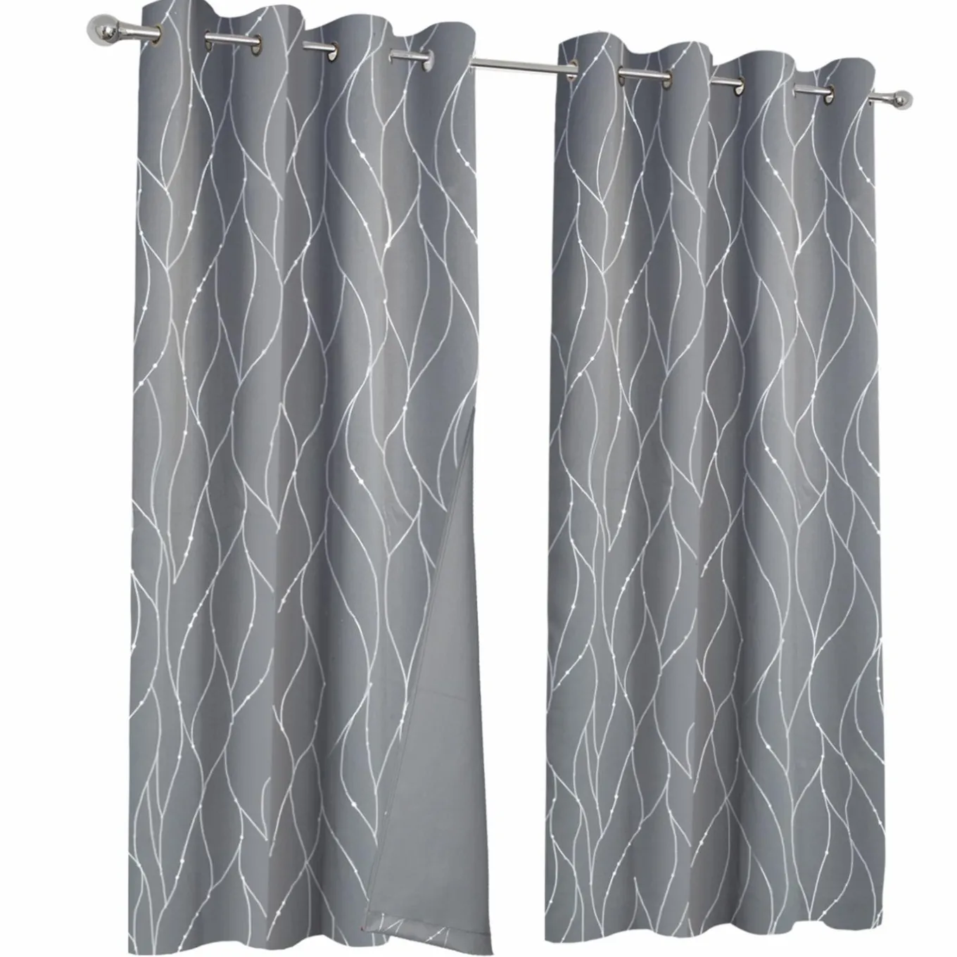 IDMarket Rideaux occultants thermiques gris anthracite avec motifs* Accessoires Anti-Froid|Rideaux