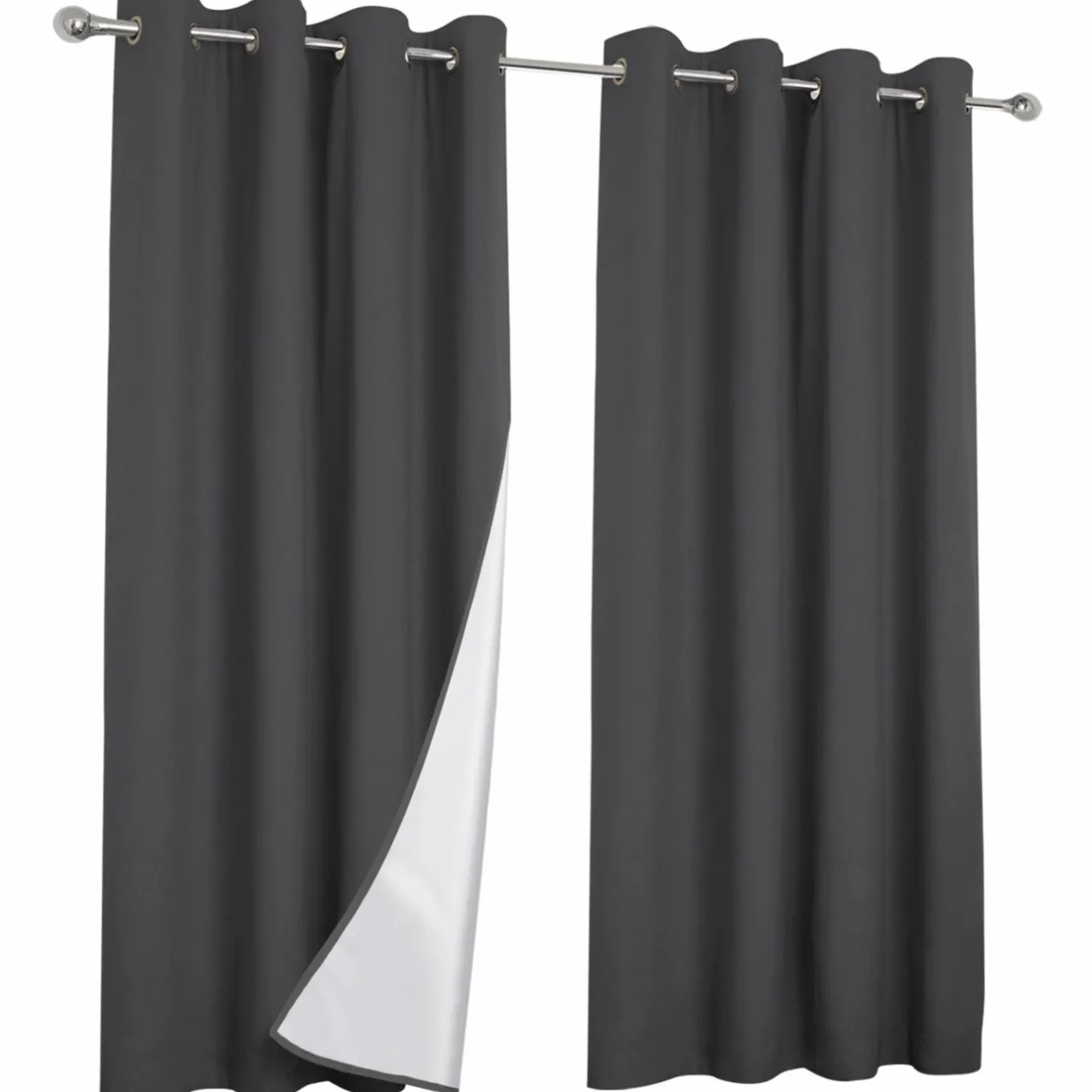 IDMarket Rideaux occultants thermiques gris anthracite* Accessoires Anti-Froid|Rideaux