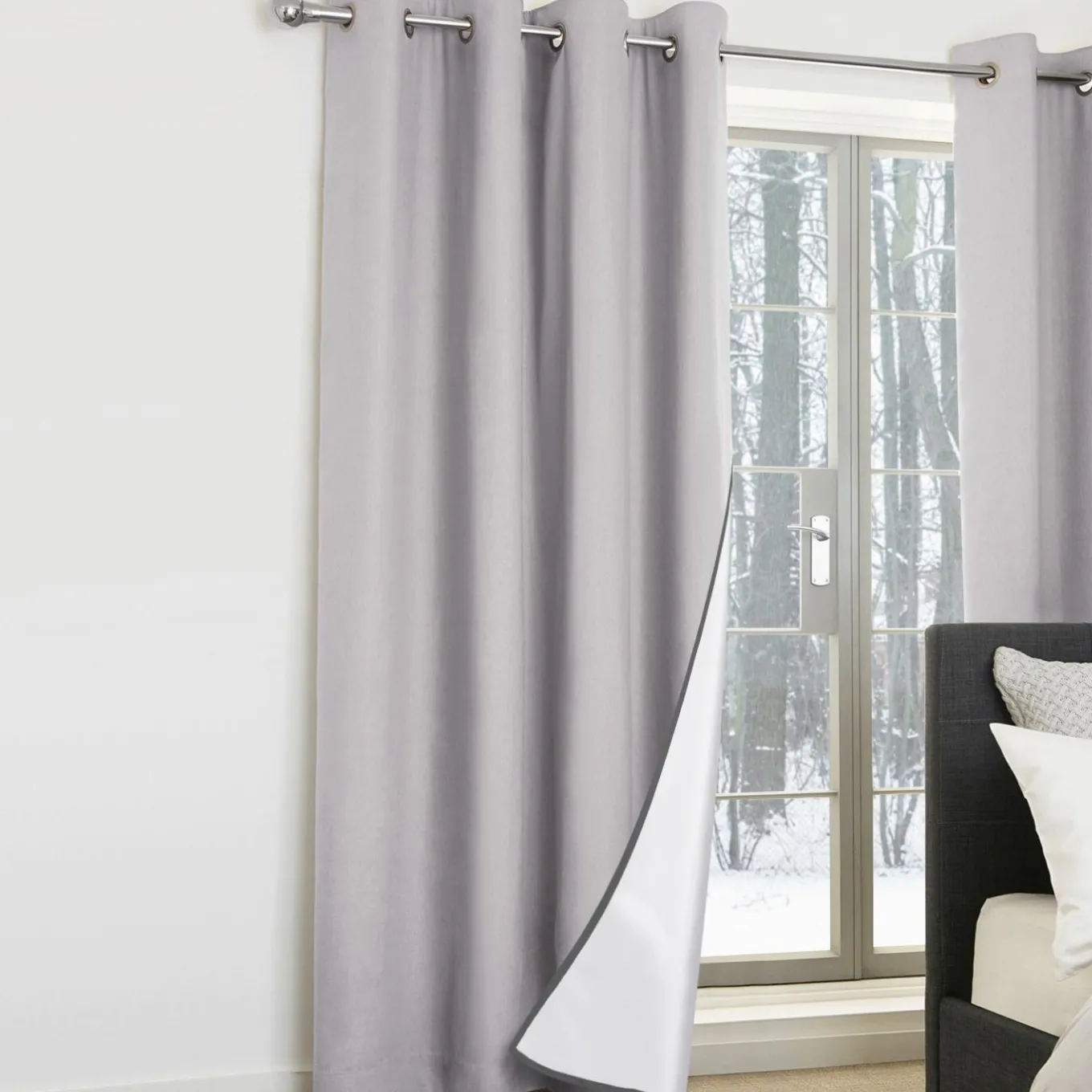 IDMarket Rideaux occultants thermiques gris clair* Accessoires Anti-Froid|Rideaux