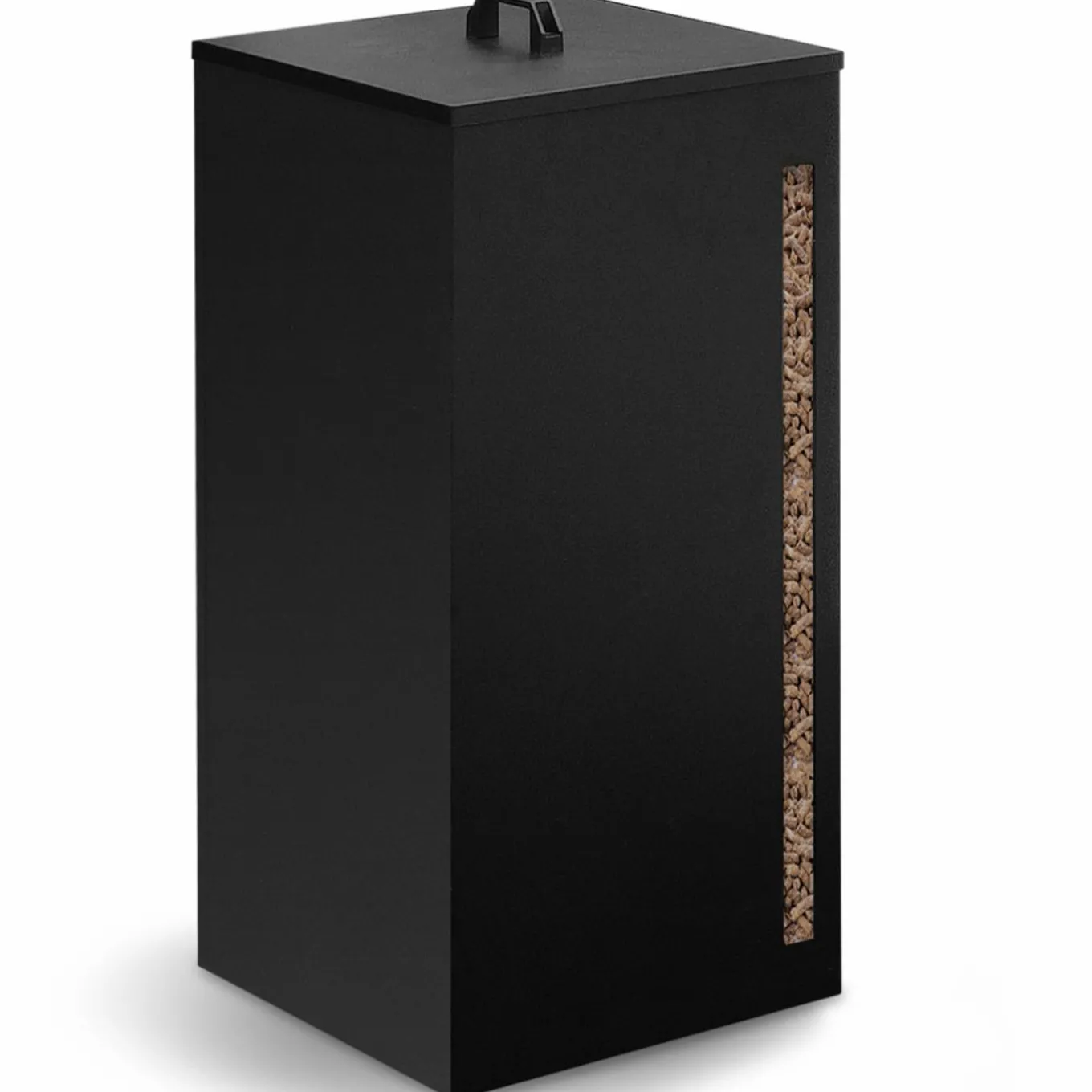 IDMarket Réservoir à granulés / pellets 4 roulettes avec tamis 30kg noir* Accessoires Cheminée