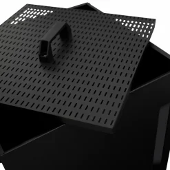 IDMarket Réservoir à granulés / pellets 4 roulettes avec tamis 30kg noir* Accessoires Cheminée