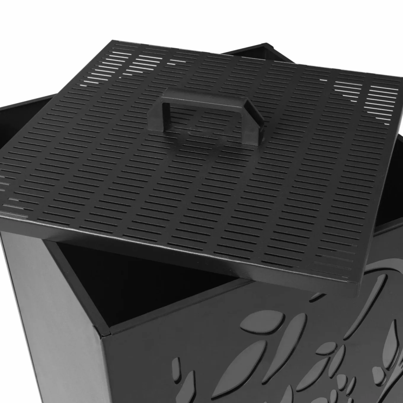 IDMarket Réservoir à granulés / pellets 4 roues avec tamis 55kg noir* Accessoires Cheminée