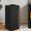 IDMarket Réservoir à granulés - rangement à pellets 55 kg noir 36 x 36 x 87 cm* Accessoires Cheminée