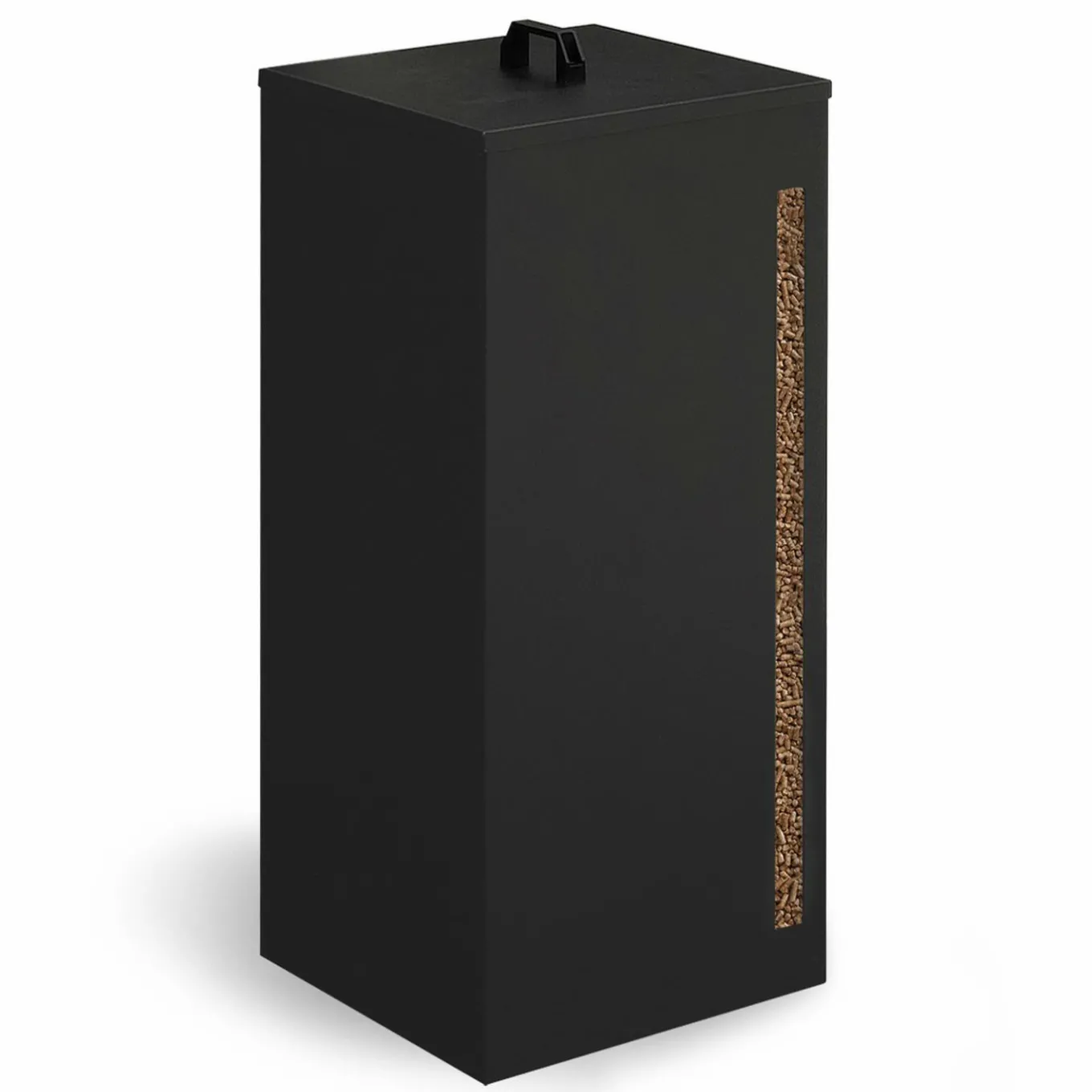 IDMarket Réservoir à granulés - rangement à pellets 55 kg noir 36 x 36 x 87 cm* Accessoires Cheminée