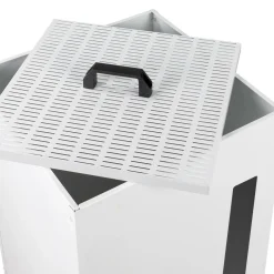 IDMarket Réservoir à granulés - rangement à pellets 45 kg blanc 36 x 36 x 76 cm* Accessoires Cheminée