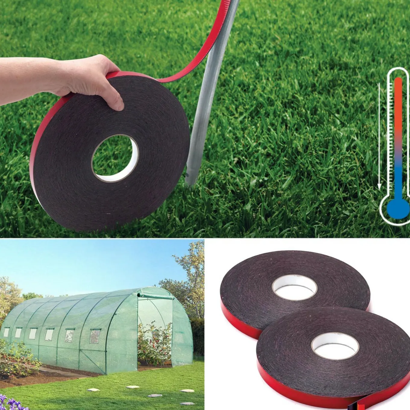 IDMarket Ruban mousse adhésif 25m* Bâches Pour Serres Et Accessoires