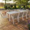 IDMarket Salon de jardin 10 personnes blanc et beige 240 cm* Salons De Jardin