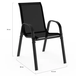 IDMarket Salon de jardin 10 personnes table 240 cm et chaises empilables noires* Salons De Jardin