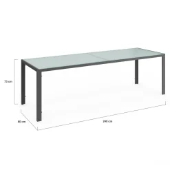 IDMarket Salon de jardin 10 personnes table 240 cm plateau clair et chaises empilables gris anthracite* Salons De Jardin