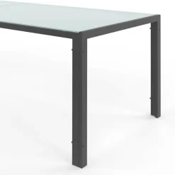 IDMarket Salon de jardin 10 personnes table 240 cm plateau clair et chaises empilables gris anthracite* Salons De Jardin