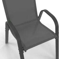 IDMarket Salon de jardin 10 personnes table 240 cm plateau clair et chaises empilables gris anthracite* Salons De Jardin