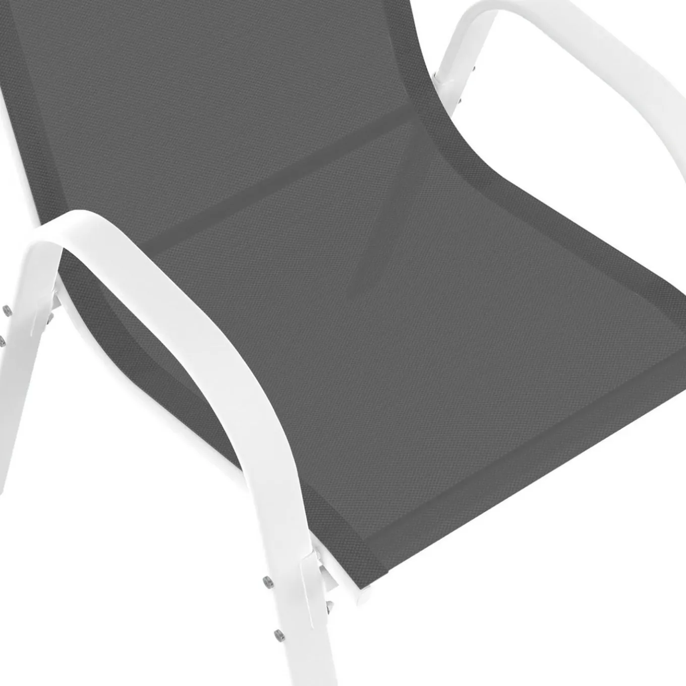 IDMarket Salon de jardin 6 places avec table en verre trempé et chaises empilables* Salons De Jardin